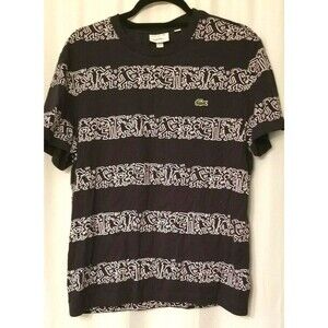 Lacoste X Keith Haring Shirt Navy White Alligator Logo RARE Collab Size Large